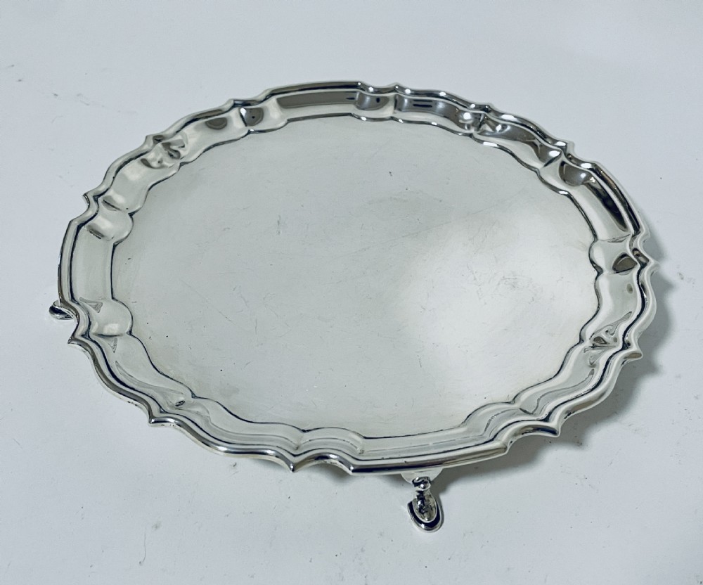 Antique Solid Sterling Silver Salver View III