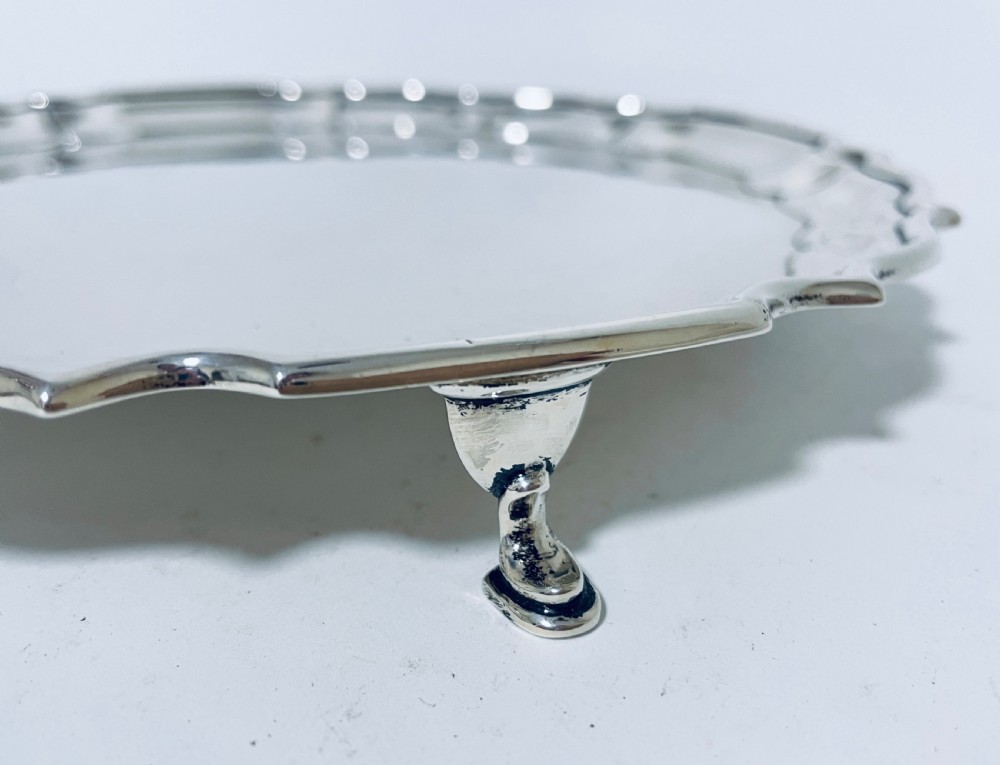Antique Solid Sterling Silver Salver View IV