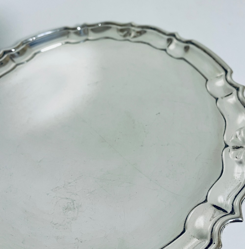 Antique Solid Sterling Silver Salver View VIII