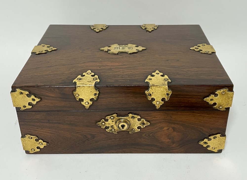 Victorian Rosewood Vanity Box with Silver Gilt Fittings 1844 View XX