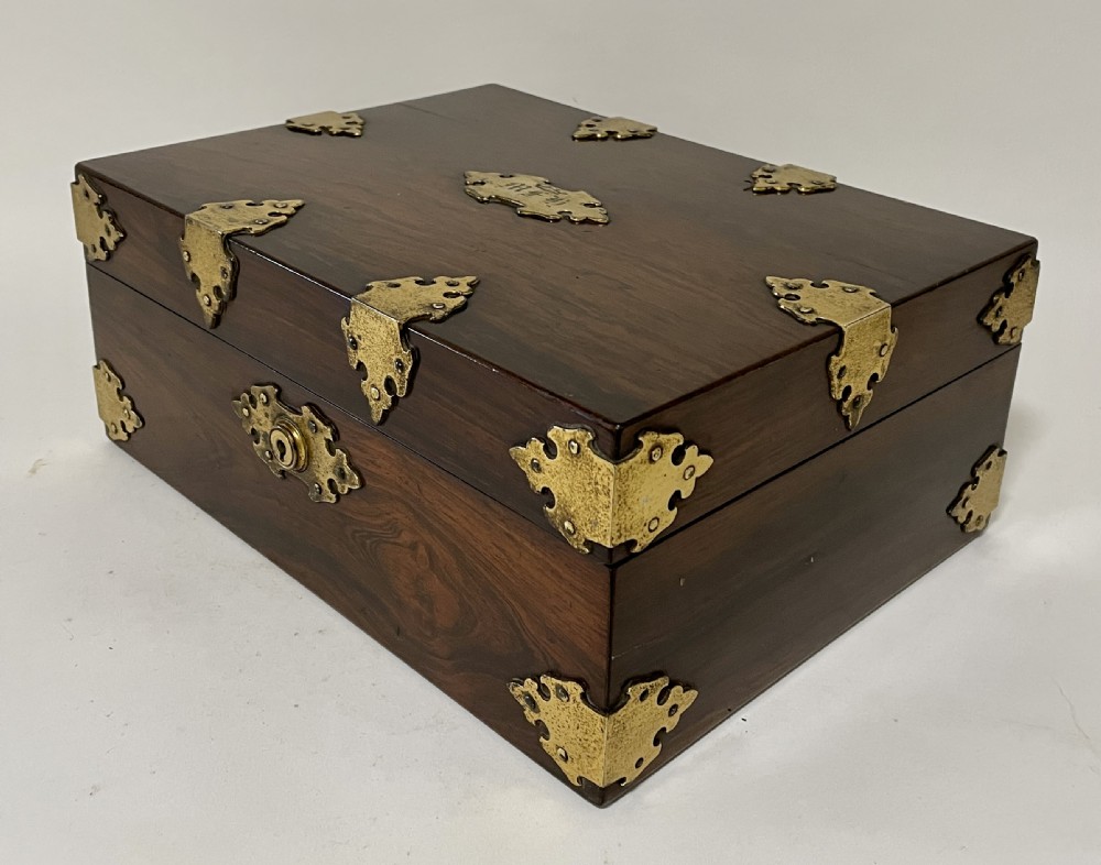 Victorian Rosewood Vanity Box with Silver Gilt Fittings 1844 View XXII