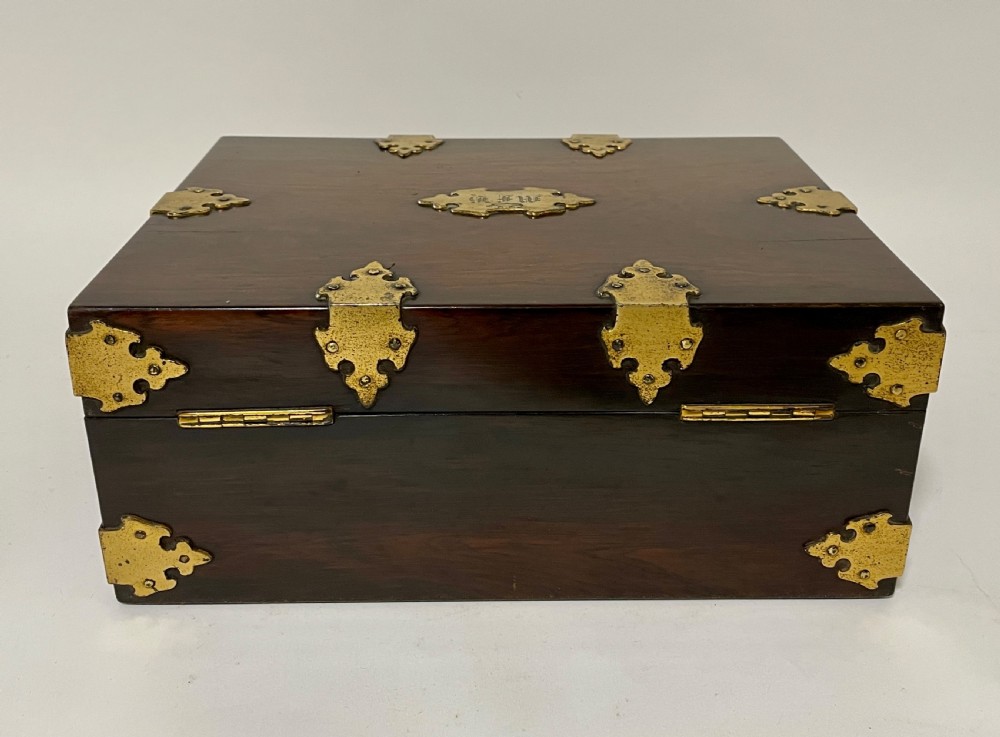 Victorian Rosewood Vanity Box with Silver Gilt Fittings 1844 View XXV