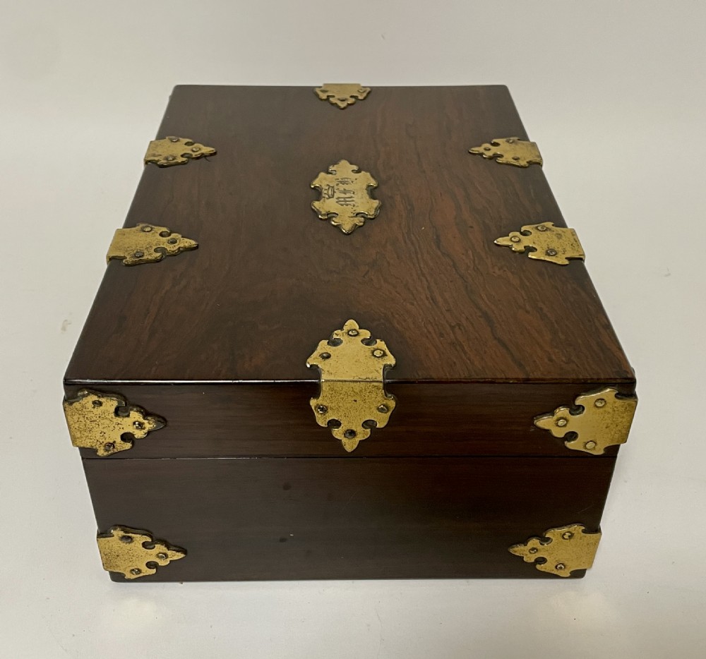 Victorian Rosewood Vanity Box with Silver Gilt Fittings 1844 View XXVII