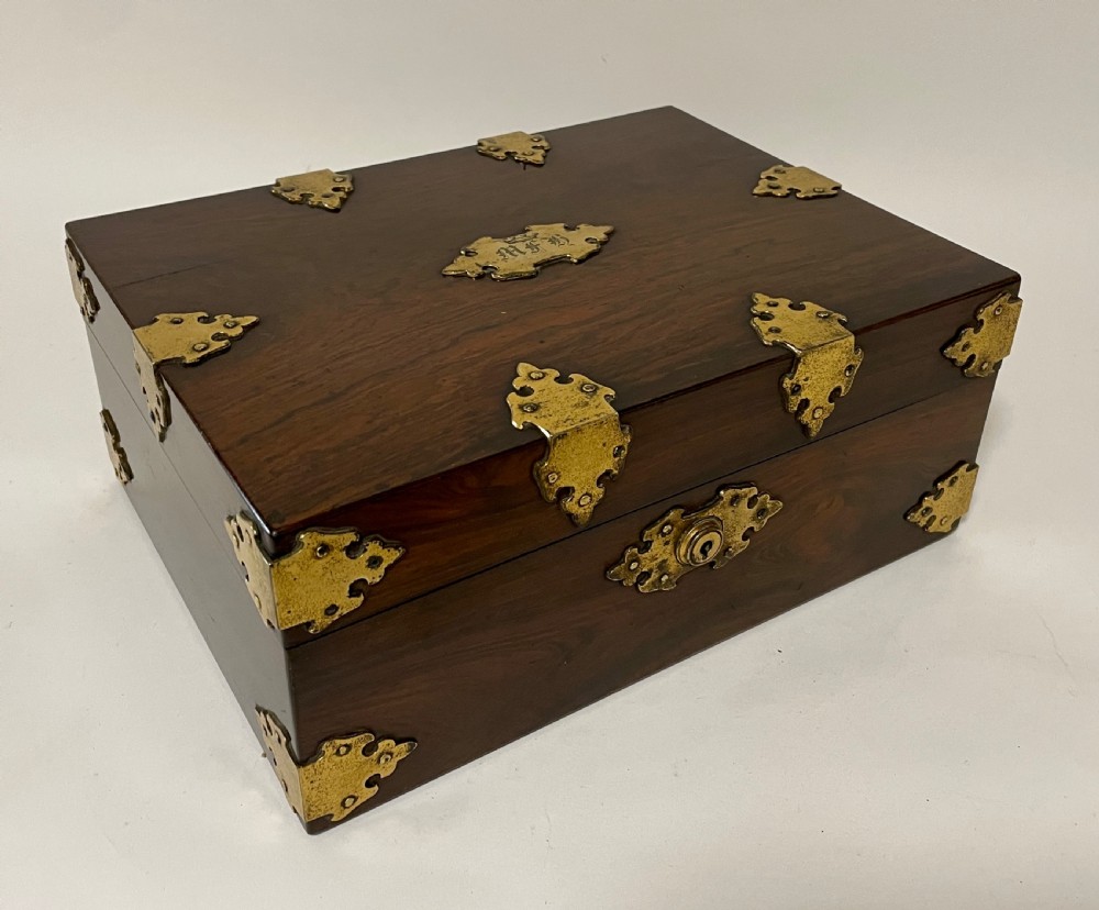 Victorian Rosewood Vanity Box with Silver Gilt Fittings 1844 View XXVIII