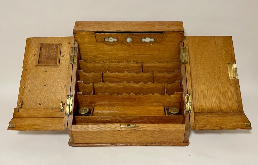 Victorian Oak Stationery Cabinet