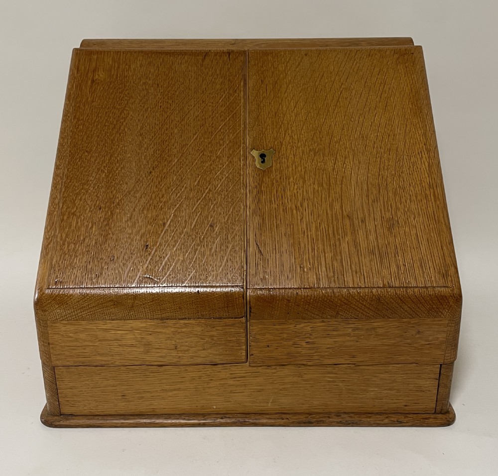 Victorian Oak Stationery Cabinet View II