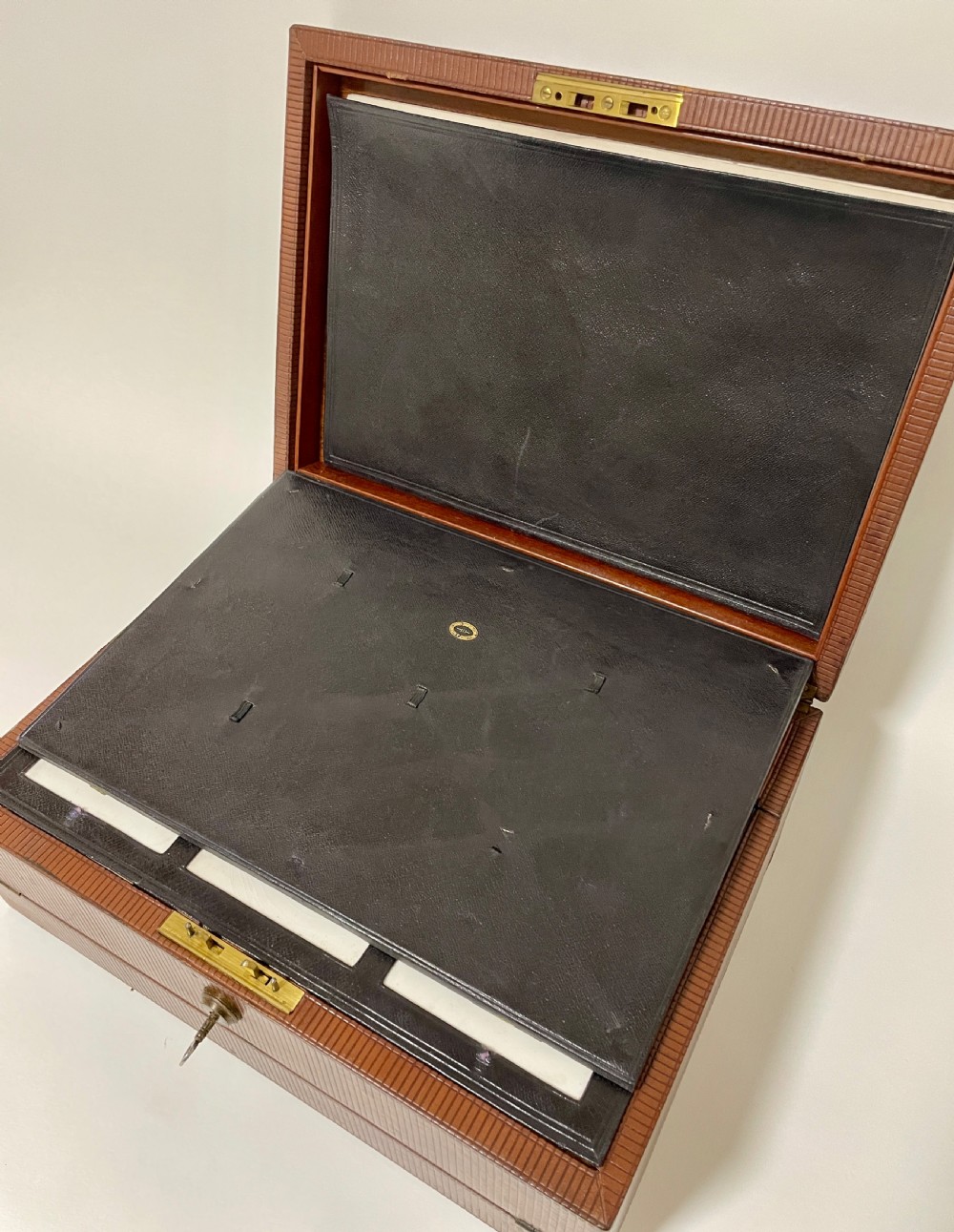 Victorian Leather Writing Document Box View VI