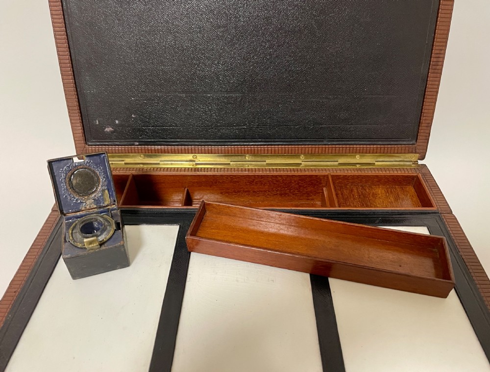 Victorian Leather Writing Document Box View VII