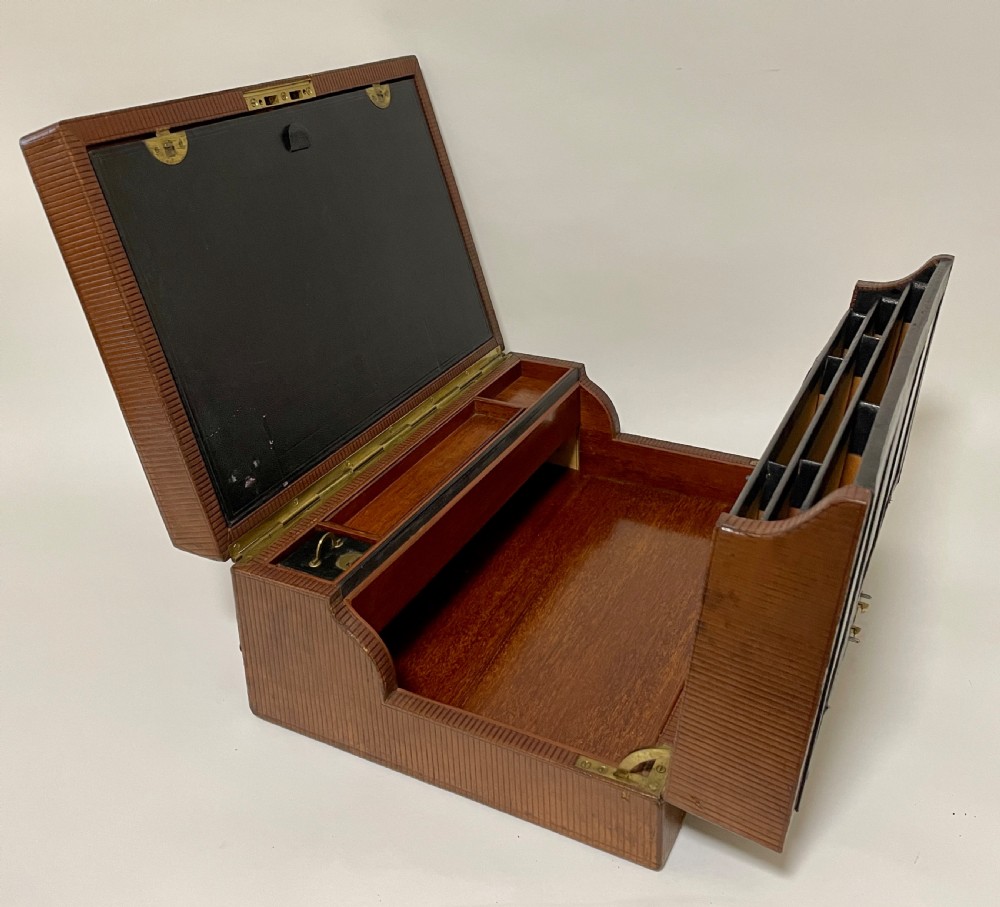 Victorian Leather Writing Document Box View X