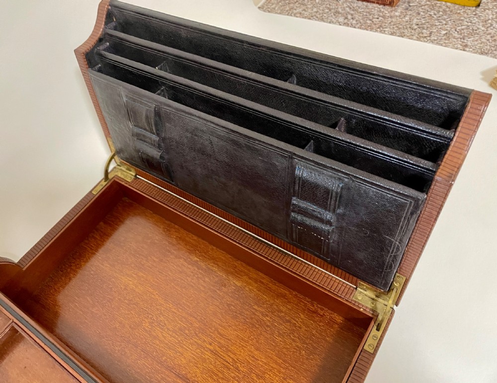 Victorian Leather Writing Document Box View XII