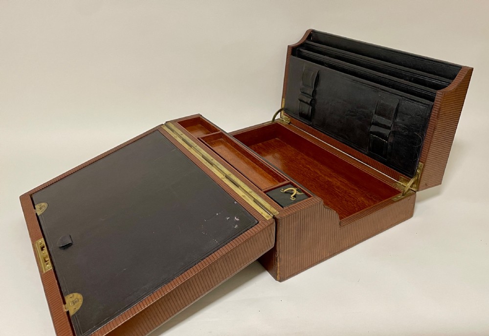 Victorian Leather Writing Document Box View XIV
