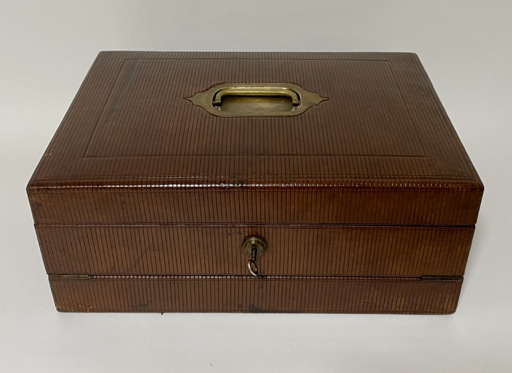 Victorian Leather Writing Document Box View XVI