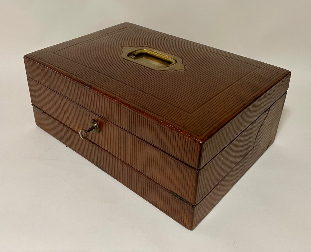 Victorian Leather Writing Document Box View XVII