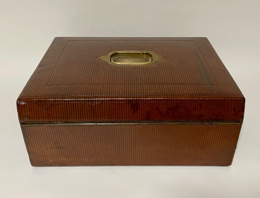 Victorian Leather Writing Document Box View XX