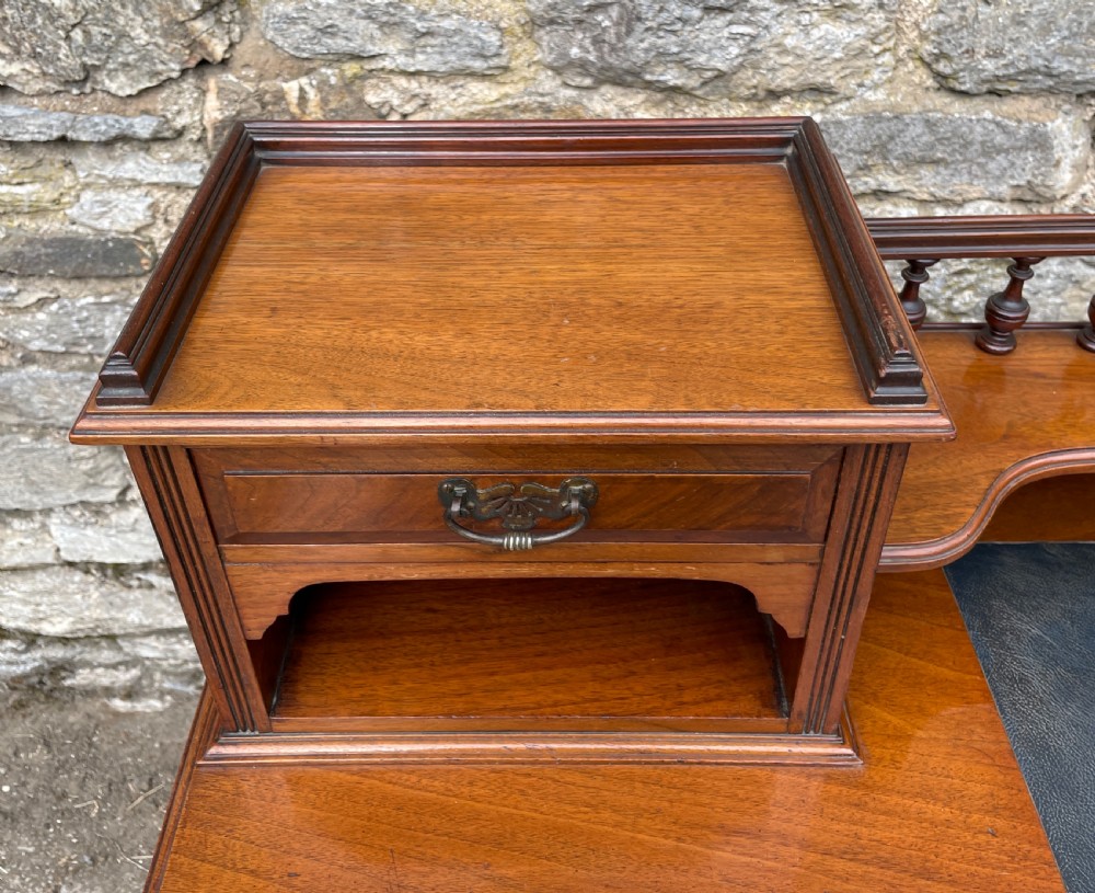 Antique Edwardian Walnut Pedestal Desk View XII
