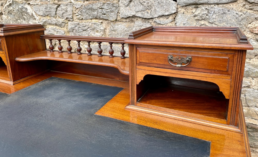 Antique Edwardian Walnut Pedestal Desk View XIII