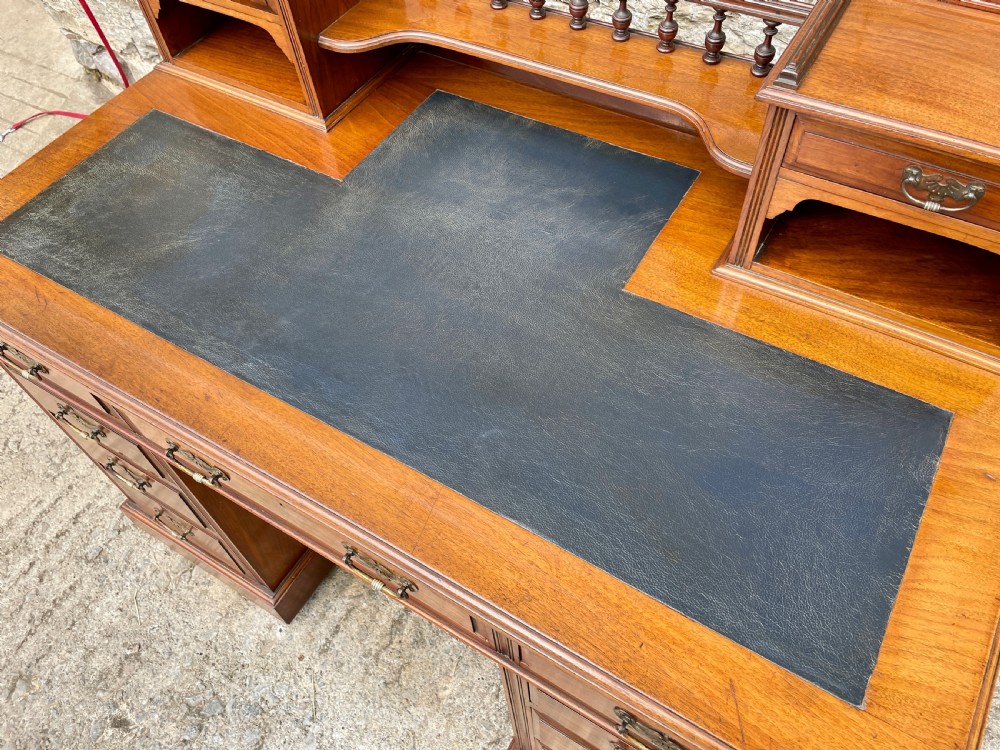 Antique Edwardian Walnut Pedestal Desk View XIV