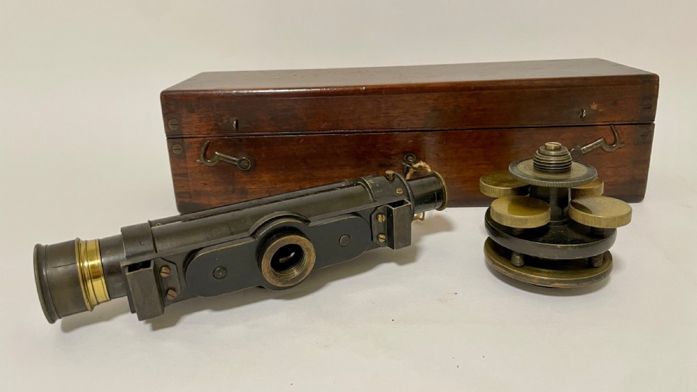 Antique Troughton & Simms Surveyors Level in Box View XI
