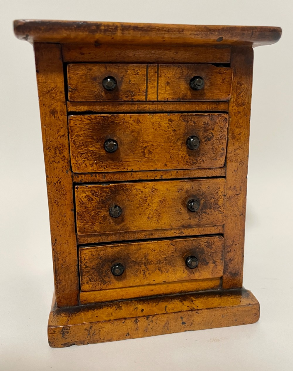 Antique Miniature Burr Chest of Drawers View XI