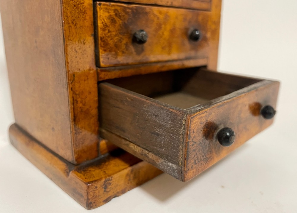 Antique Miniature Burr Chest of Drawers View XIII