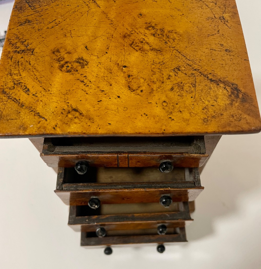 Antique Miniature Burr Chest of Drawers View XVI