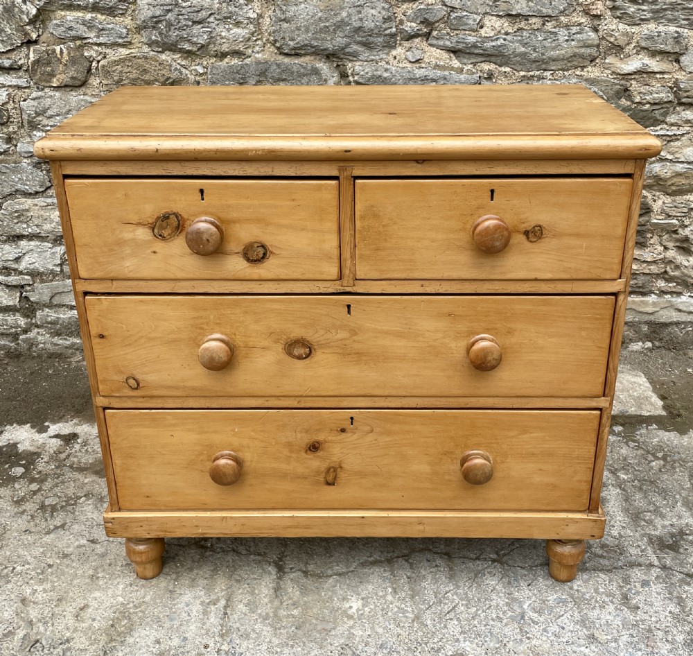 Small Victorian Stripped Pine Chest of Drawers View IV