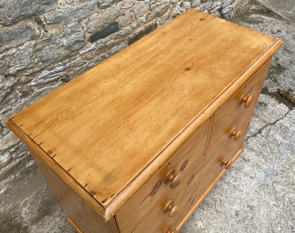 Small Victorian Stripped Pine Chest of Drawers View VI