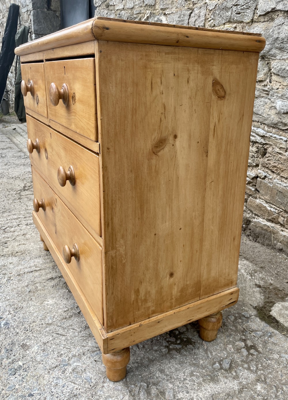 Small Victorian Stripped Pine Chest of Drawers View XIII