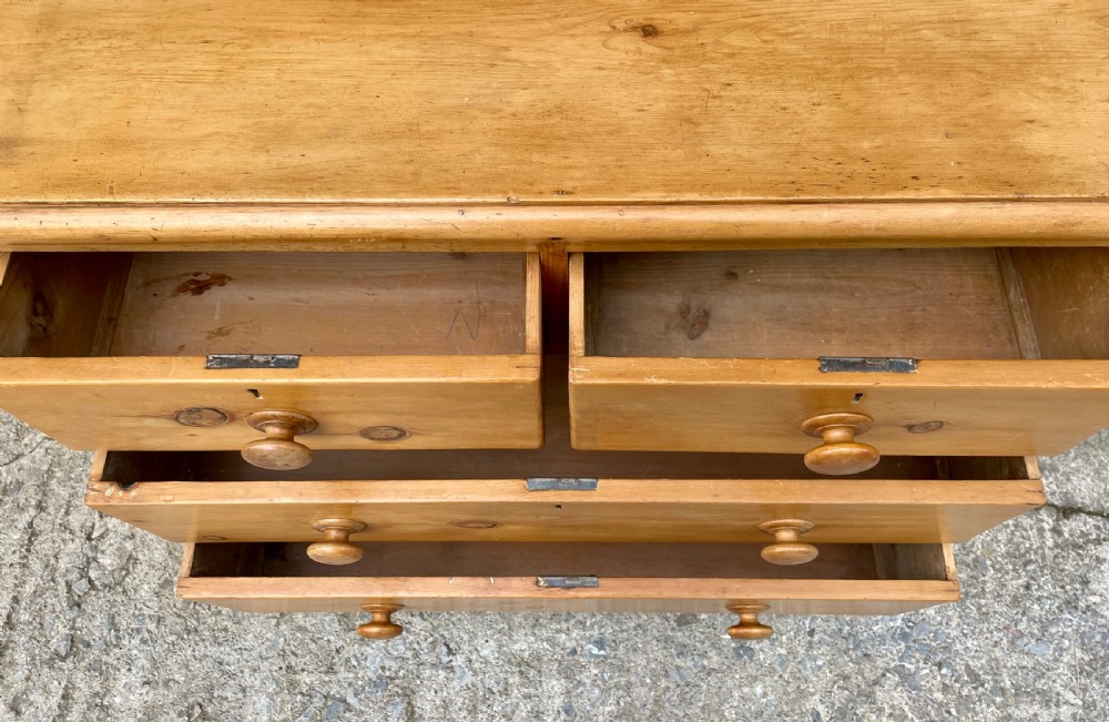 Small Victorian Stripped Pine Chest of Drawers View XV