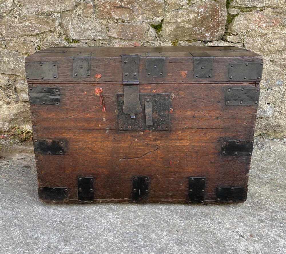 Antique Victorian Strapped Oak Silver Chest View III