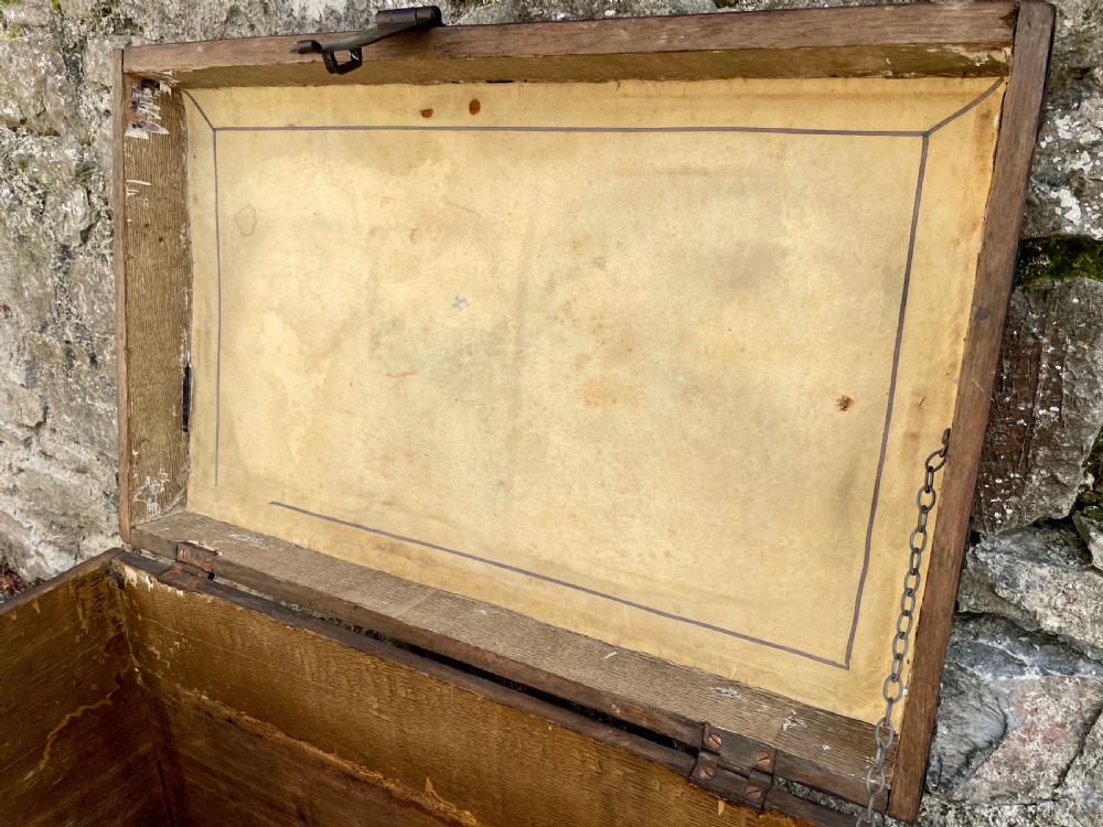 Antique Victorian Strapped Oak Silver Chest View VIII