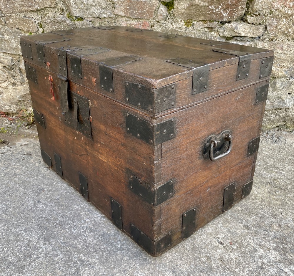 Antique Victorian Strapped Oak Silver Chest View XIII