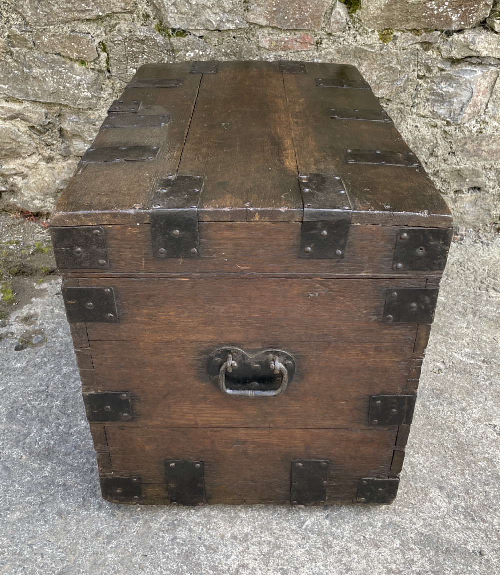 Antique Victorian Strapped Oak Silver Chest View XIV
