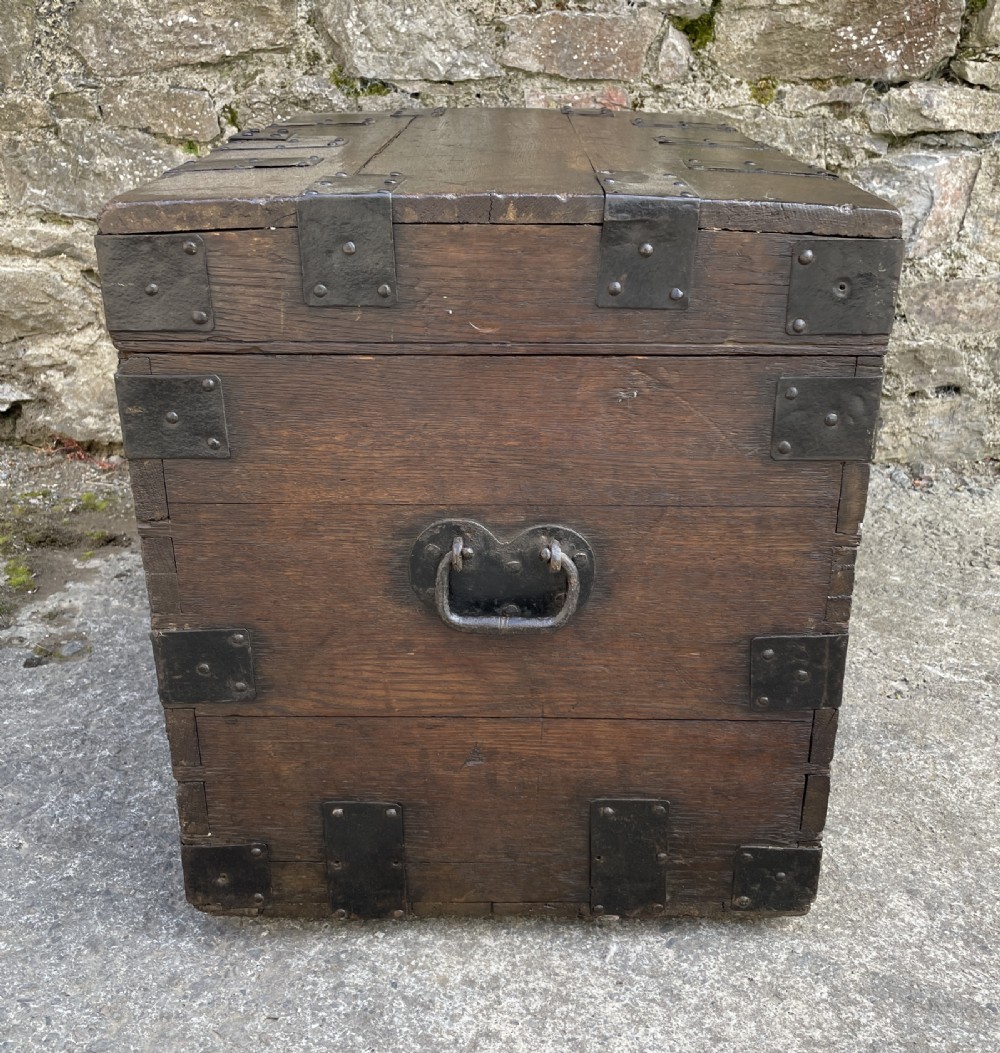 Antique Victorian Strapped Oak Silver Chest View XV