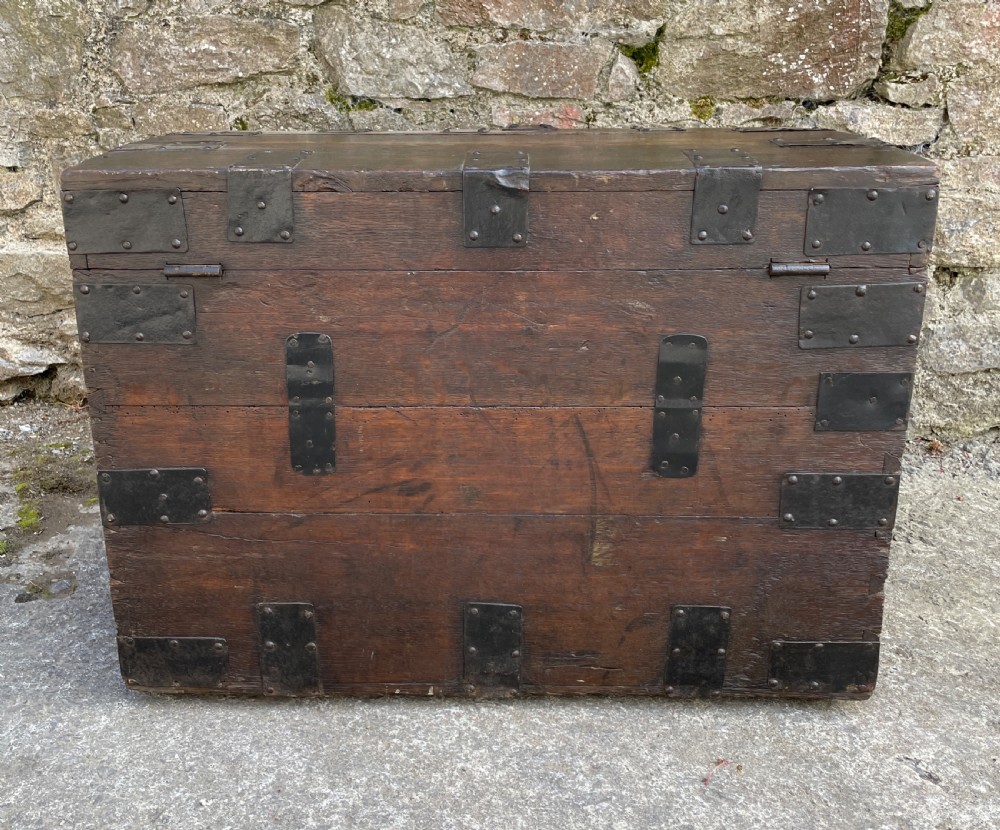 Antique Victorian Strapped Oak Silver Chest View XIX