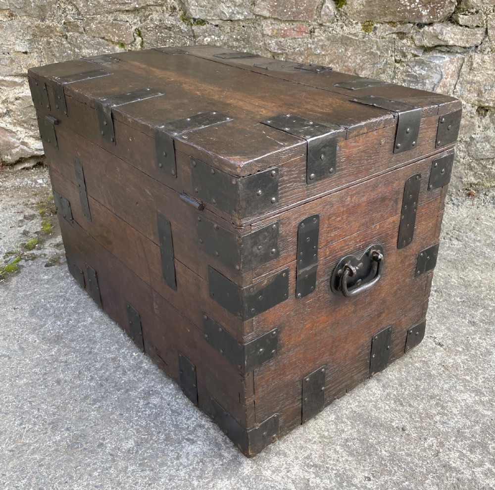 Antique Victorian Strapped Oak Silver Chest View XXII