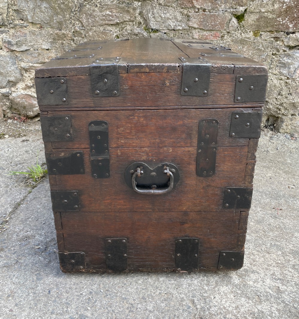 Antique Victorian Strapped Oak Silver Chest View XXIV