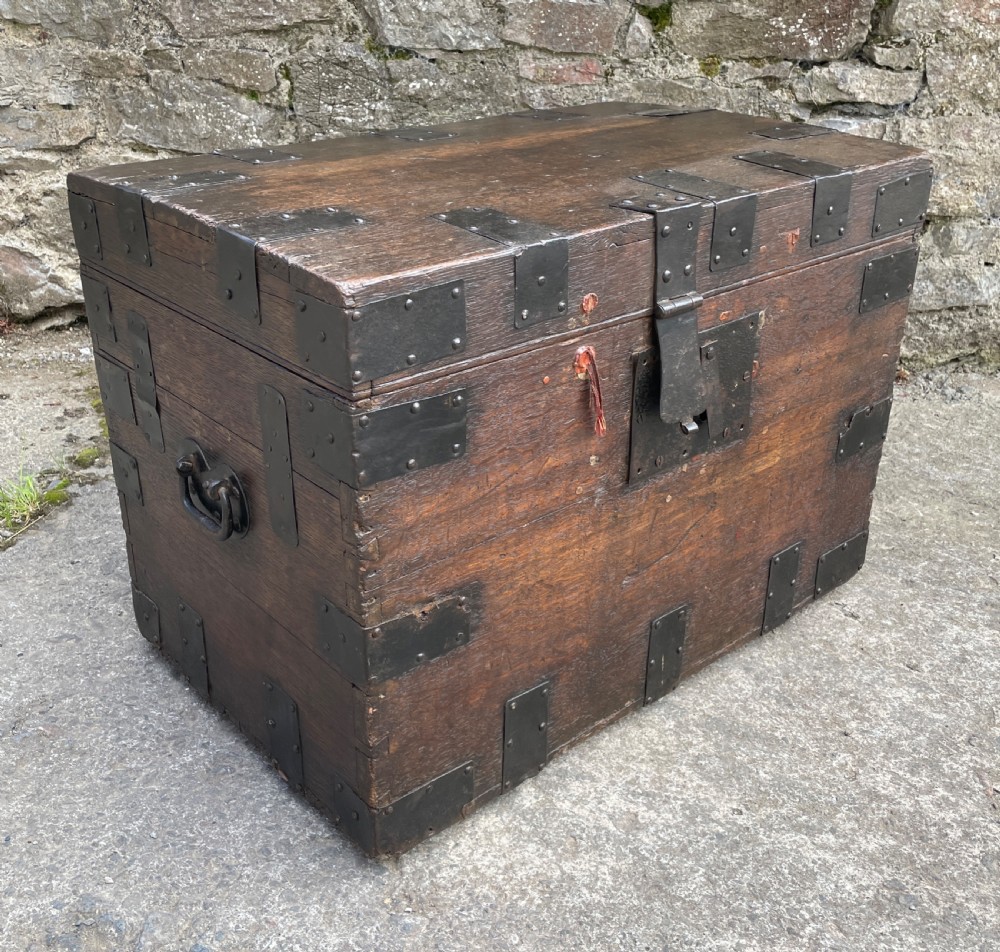 Antique Victorian Strapped Oak Silver Chest View XXV