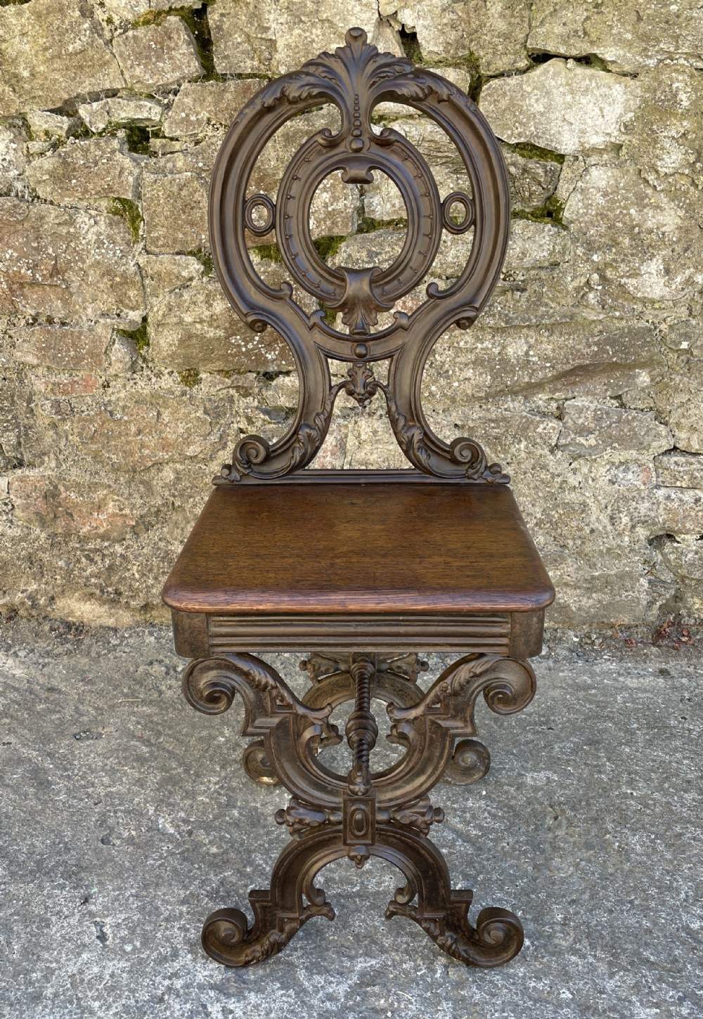 Antique Cast Iron Hall Chair