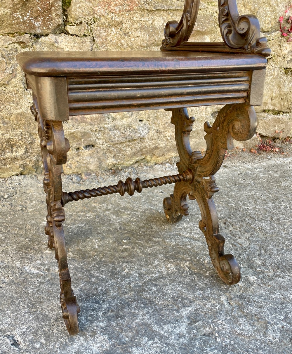 Antique Cast Iron Hall Chair View IV