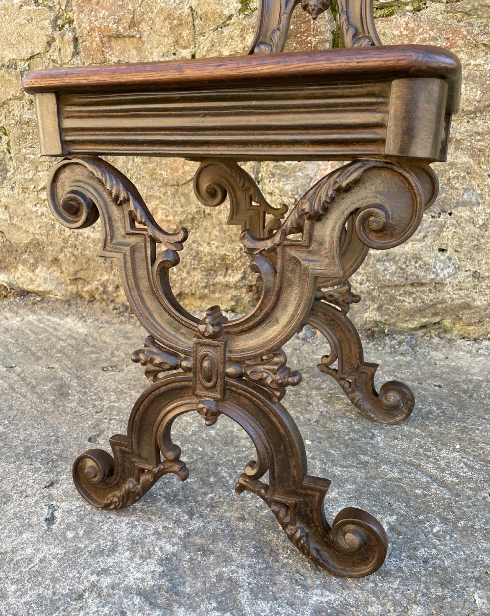 Antique Cast Iron Hall Chair View XV