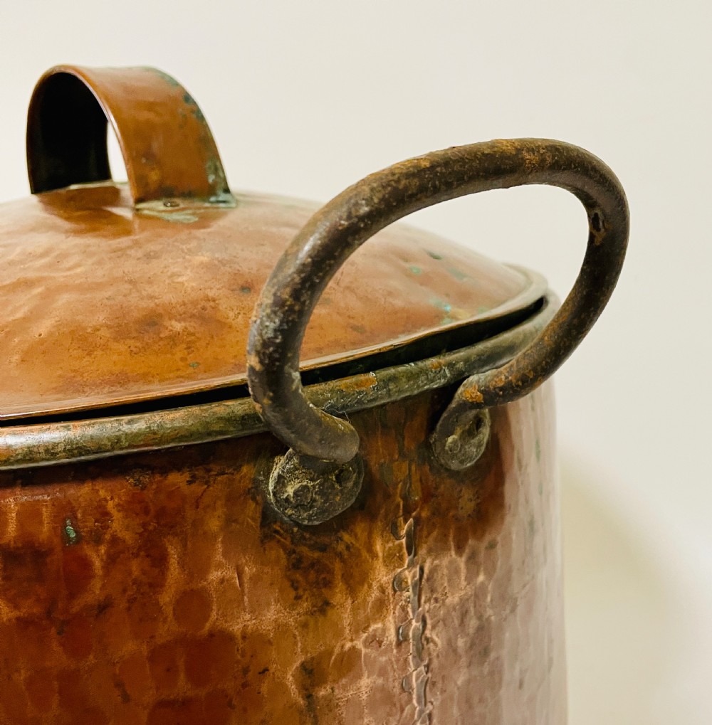 Large Antique Copper Cooking Pot View IV
