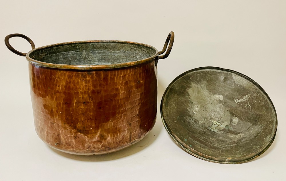 Large Antique Copper Cooking Pot View XV