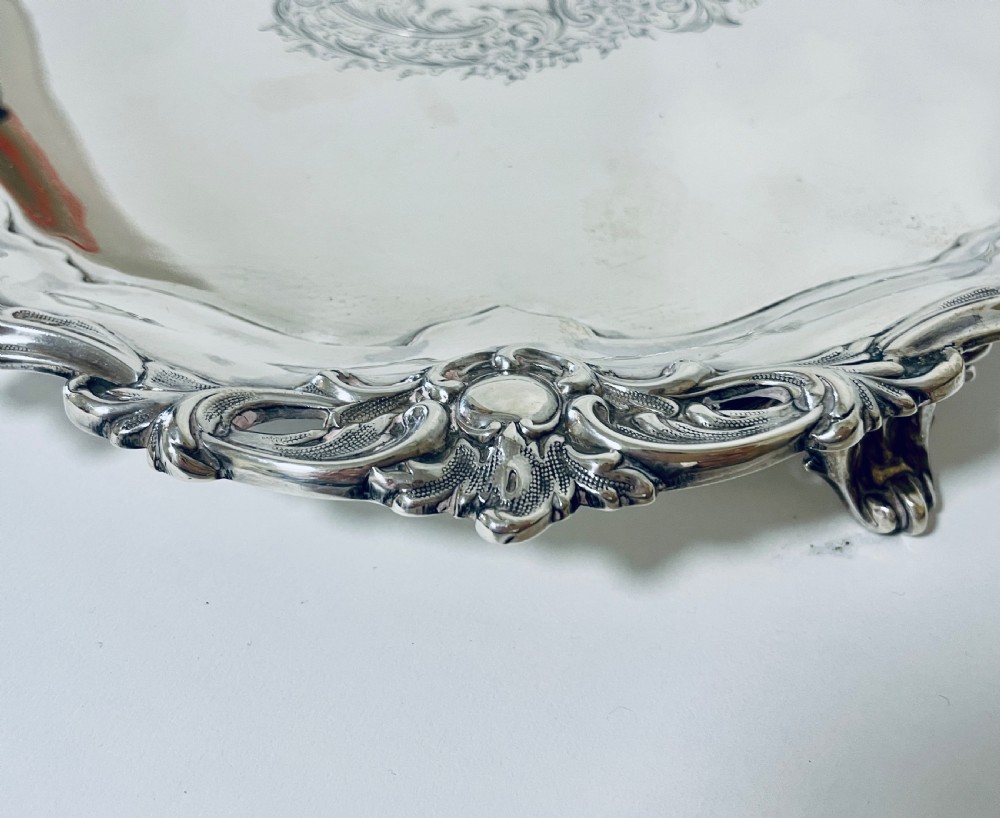Large Antique Solid Sterling Silver Salver View VII