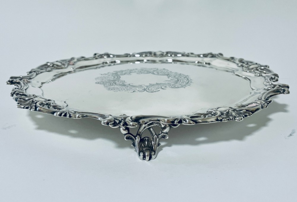Large Antique Solid Sterling Silver Salver View VIII