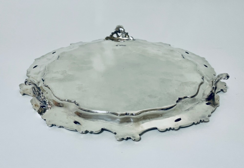 Large Antique Solid Sterling Silver Salver View X