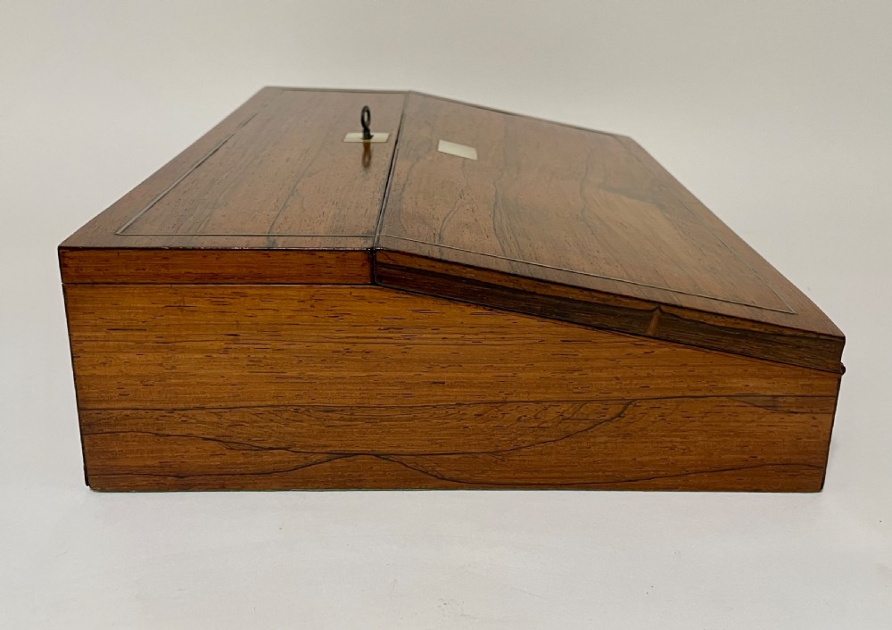 Antique Rosewood Inlaid Writing Slope View V