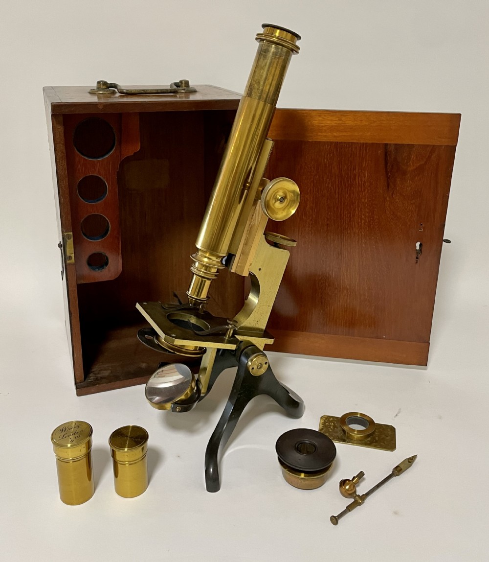 Victorian Brass Microscope by Wray London
