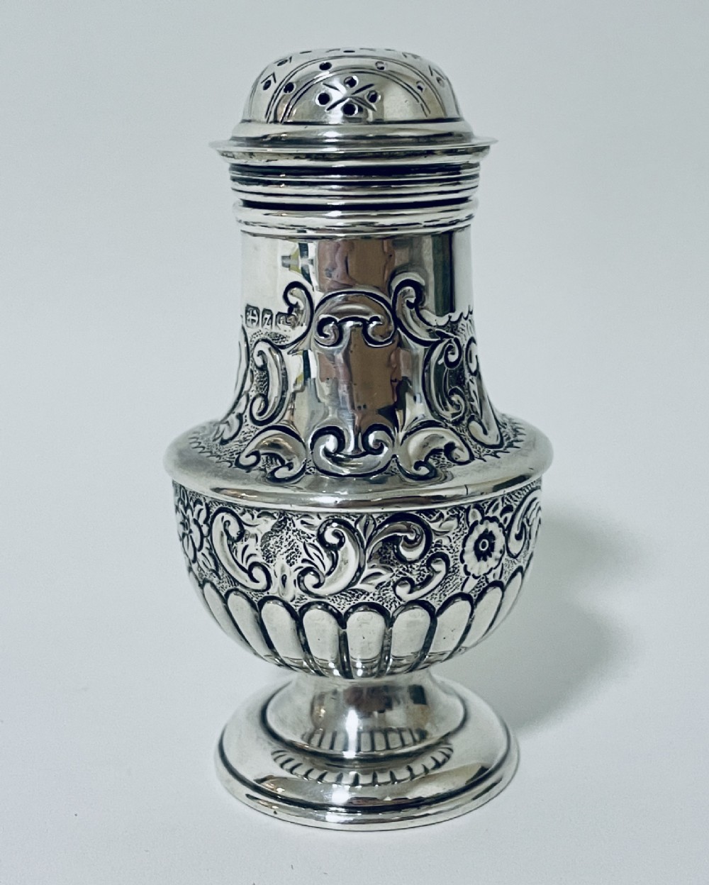 Victorian Solid Silver Pepper Shaker Pounce Pot 