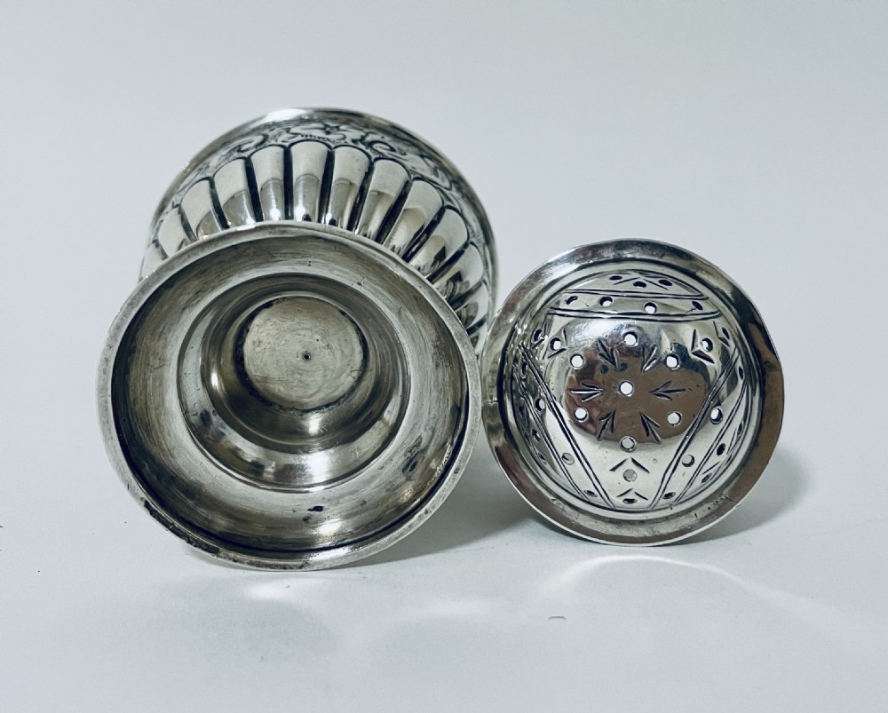 Victorian Solid Silver Pepper Shaker Pounce Pot  View X